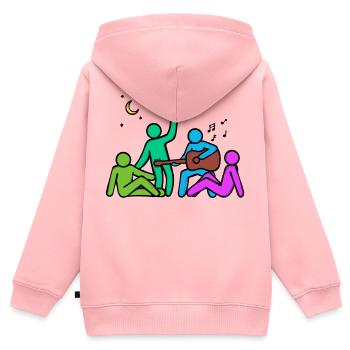 Les meilleurs amis amis amitié - Sweat Premium à capuche zippé enfant bio - rose - Dos - AI Model Kid Female (0cm)