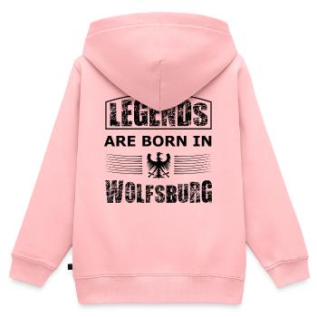 Wolfsburg Légendes - Sweat Premium à capuche zippé enfant bio - rose - Dos - AI Model Kid Female (0cm)