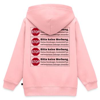 4 x Stop Bitte keine Werbung Sticker - Kinder Premium Organic Zip Hoodie - Rosa - Hinten - AI Model Kid Female (0cm)