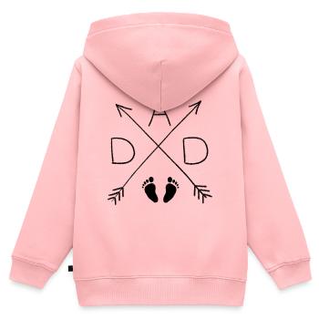 Papa papa Papa Babyf.fess. - Sweat Premium à capuche zippé enfant bio - rose - Dos - AI Model Kid Female (0cm)