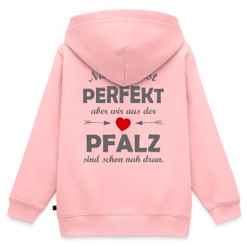 Pfalz - Kinder Premium Organic Zip Hoodie - Rosa - Hinten - AI Model Kid Female (0cm)