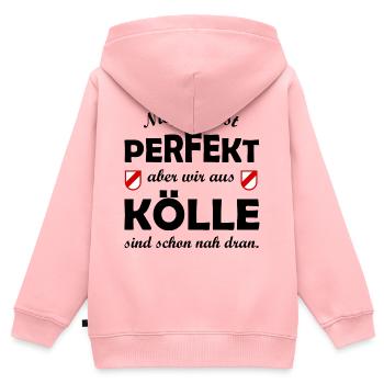 Kölle Perfekt - Kinder Premium Organic Zip Hoodie - Rosa - Hinten - AI Model Kid Female (0cm)