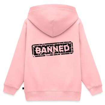 Verboten, gebannt, verstoßen, geächtet - Kinder Premium Organic Zip Hoodie - Rosa - Hinten - AI Model Kid Female (0cm)