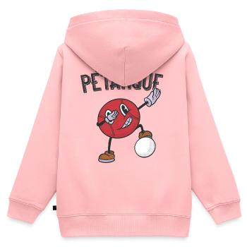 Tenue de pétanque boule pour boule bouler - Sweat Premium à capuche zippé enfant bio - rose - Dos - AI Model Kid Female (0cm)