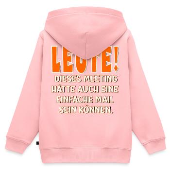 Büro Humor - Konzern Meeting - Kinder Premium Organic Zip Hoodie - Rosa - Hinten - AI Model Kid Female (0cm)
