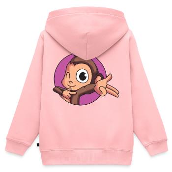 Cheeky monkey - Kids Premium Organic Zip-up Hoodie - rose - Back - AI Model Kid Female (0cm)