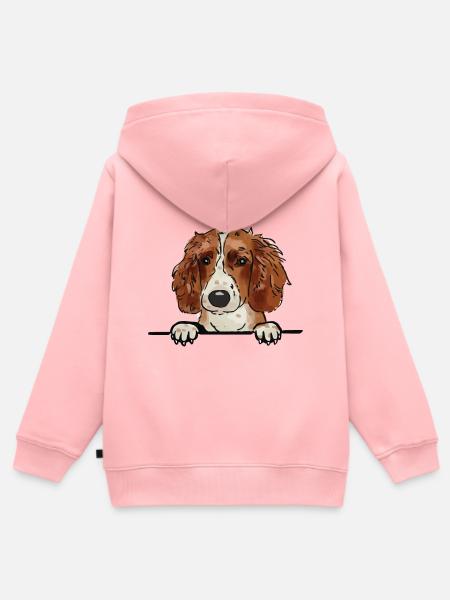 Welsh Springer Spaniel-hund for kikkhundelskere - Hoodie Premium med dragkedja barn ekologisk - rosa