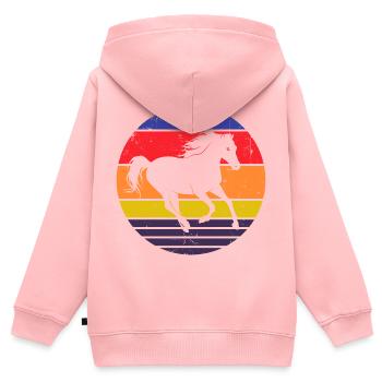 Islandpferde Pferdeliebe Galopp Pferde Reiten - Kinder Premium Organic Zip Hoodie - Rosa - Hinten - AI Model Kid Female (0cm)