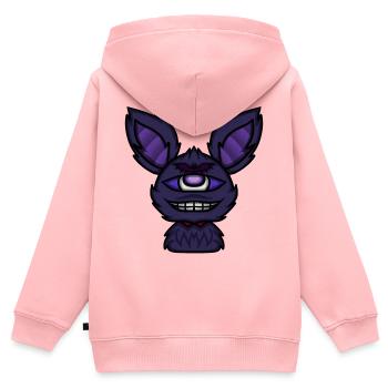 chauve-Cyclope ! By Pousse2Bambou ! - Sweat Premium à capuche zippé enfant bio - rose - Dos - AI Model Kid Female (0cm)