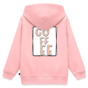 Kaffee Typo Panel - Kinder Premium Organic Zip Hoodie - Rosa - Hinten - AI Model Kid Female (0cm)