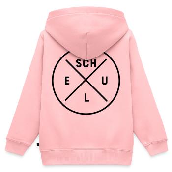 Schule - Kinder Premium Organic Zip Hoodie - Rosa - Hinten - AI Model Kid Female (0cm)