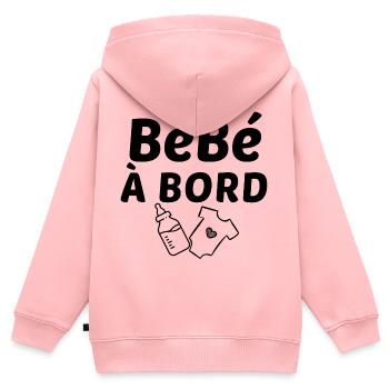 BéBé à bord - Sweat Premium à capuche zippé enfant bio - rose - Dos - AI Model Kid Female (0cm)