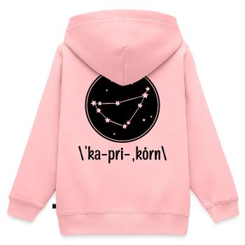 Konstellation Steinbock Gestirne Galaxie Himmel - Kinder Premium Organic Zip Hoodie - Rosa - Hinten - AI Model Kid Female (0cm)