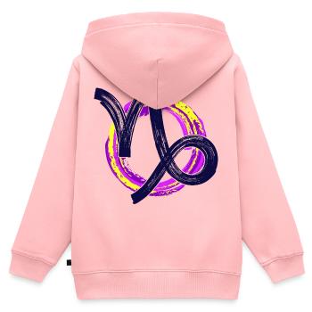 Astronomie Esoterik Steinbock Tierkreis Horoskop - Kinder Premium Organic Zip Hoodie - Rosa - Hinten - AI Model Kid Female (0cm)