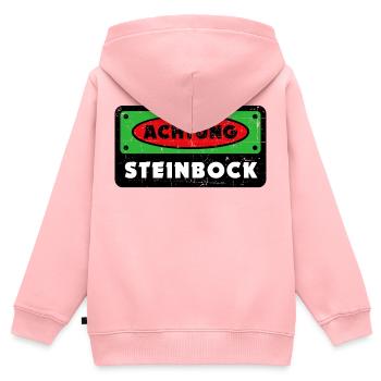 Steinbock Astrologie Tierkreis Statement Gezeiten - Kinder Premium Organic Zip Hoodie - Rosa - Hinten - AI Model Kid Female (0cm)