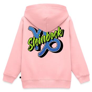 Gezeiten Tierkreis Horoskop Steinbock Aberglaube - Kinder Premium Organic Zip Hoodie - Rosa - Hinten - AI Model Kid Female (0cm)
