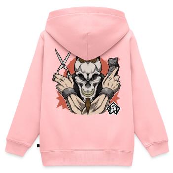 Friseur, Barber, Haarschnitt, Friseurmeister - Kinder Premium Organic Zip Hoodie - Rosa - Hinten - AI Model Kid Female (0cm)