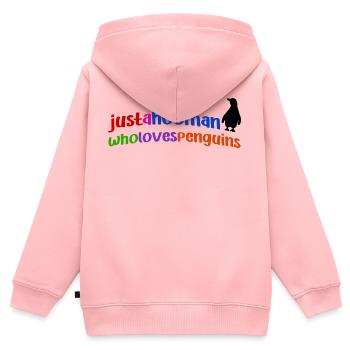Penguin Cool Statement Animal Oiseau du pôle Sud - Sweat Premium à capuche zippé enfant bio - rose - Dos - AI Model Kid Female (0cm)