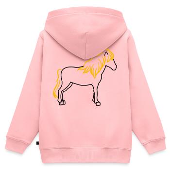 Isländer Islandpferde Pferde Pferdenarr Reiten - Kinder Premium Organic Zip Hoodie - Rosa - Hinten - AI Model Kid Female (0cm)