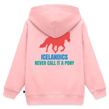 Islandpferde Pony Islandponys Galopp Statement - Kinder Premium Organic Zip Hoodie - Rosa - Hinten - AI Model Kid Female (0cm)