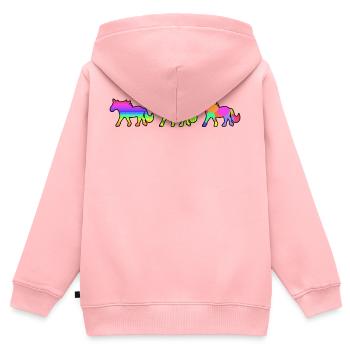 Galopp Pferdenarr Pferde Pferdeliebe Islandpferde - Kinder Premium Organic Zip Hoodie - Rosa - Hinten - AI Model Kid Female (0cm)
