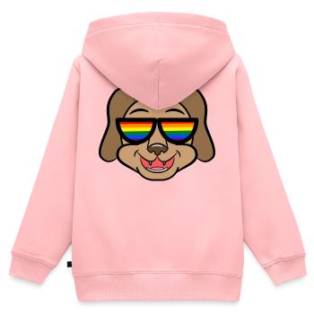 Cool Hund Lgbt Regenbogen Lesben Homosexuell - Kinder Premium Organic Zip Hoodie - Rosa - Hinten - AI Model Kid Female (0cm)