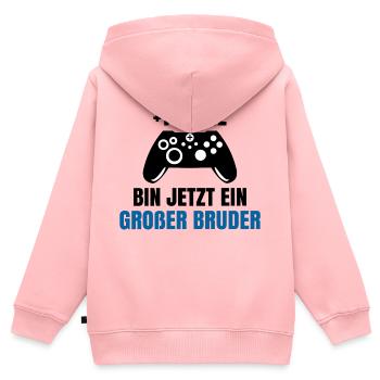 Schwangerschaft Schwanger Babybauch Statement - Kinder Premium Organic Zip Hoodie - Rosa - Hinten - AI Model Kid Female (0cm)