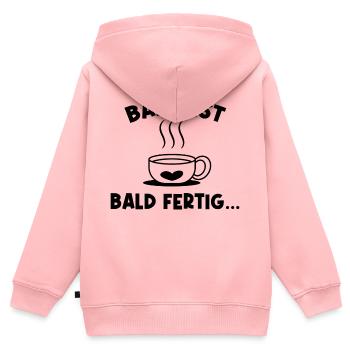 Grossesse Grossesse Déclaration Baby Bump - Sweat Premium à capuche zippé enfant bio - rose - Dos - AI Model Kid Female (0cm)