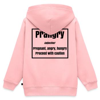 Mère Grossesse Grossesse Déclaration Famille - Sweat Premium à capuche zippé enfant bio - rose - Dos - AI Model Kid Female (0cm)
