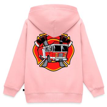 Fire Engine Fire Protection Fire Brigade Rescuer - Kids Premium Organic Zip-up Hoodie - rose - Back - AI Model Kid Female (0cm)