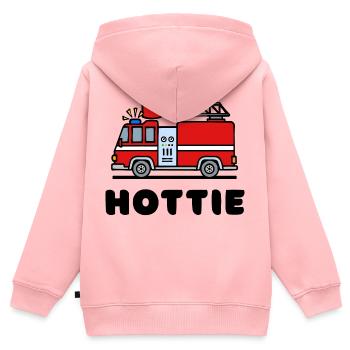 Fire brigade fire engine fire protection slogan - Kids Premium Organic Zip-up Hoodie - rose - Back - AI Model Kid Female (0cm)