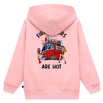 Lebensretter Feuerwehrauto Statement Feuerwehr - Kinder Premium Organic Zip Hoodie - Rosa - Hinten - AI Model Kid Female (0cm)