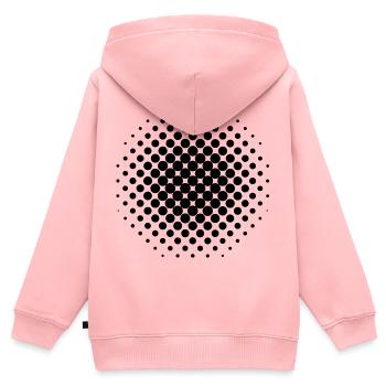 Black Dots - Kinder Premium Organic Zip Hoodie - Rosa - Hinten - AI Model Kid Female (0cm)