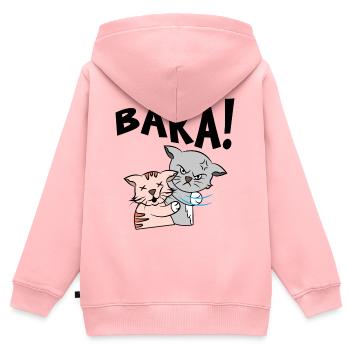 Baka Anime Manga Zeichentrick Katze Spruch - Kinder Premium Organic Zip Hoodie - Rosa - Hinten - AI Model Kid Female (0cm)