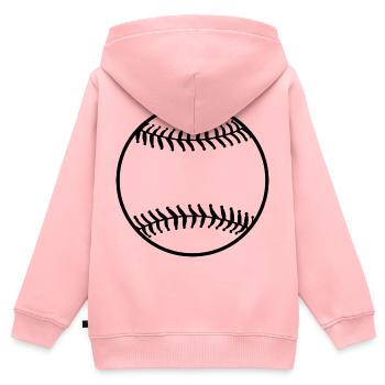 Baseball - Kinder Premium Organic Zip Hoodie - Rosa - Hinten - AI Model Kid Female (0cm)