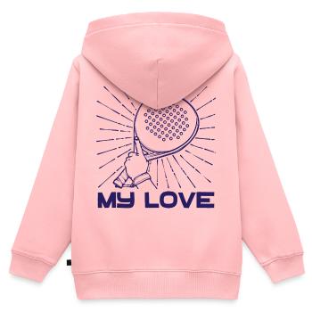 Padel Racket Spieler Statement Sportart Padelspiel - Kinder Premium Organic Zip Hoodie - Rosa - Hinten - AI Model Kid Female (0cm)