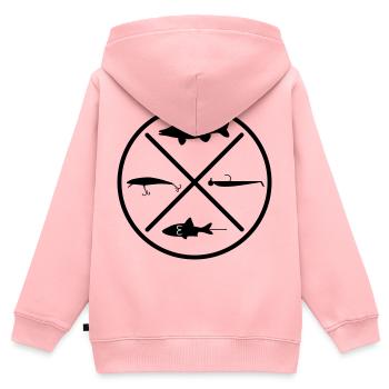 Zander - Kinder Premium Organic Zip Hoodie - Rosa - Hinten - AI Model Kid Female (0cm)