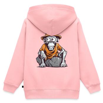 Skull monkey with hat and t-shirt - Kids Premium Organic Zip-up Hoodie - rose - Back - AI Model Kid Female (0cm)