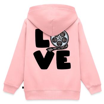 Films Dvd Sbend Theatre Movie Watch Statement - Sweat Premium à capuche zippé enfant bio - rose - Dos - AI Model Kid Female (0cm)