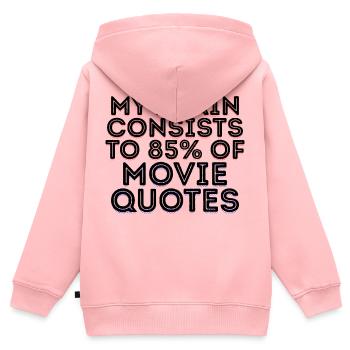 Films, Déclaration, Cinéma, Films, Soirée cinéma, Théâtre - Sweat Premium à capuche zippé enfant bio - rose - Dos - AI Model Kid Female (0cm)