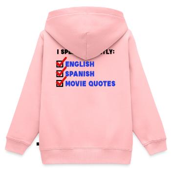 Films, Star de cinéma, Déclaration, Films, Cinéma, Nuit, Séries - Sweat Premium à capuche zippé enfant bio - rose - Dos - AI Model Kid Female (0cm)