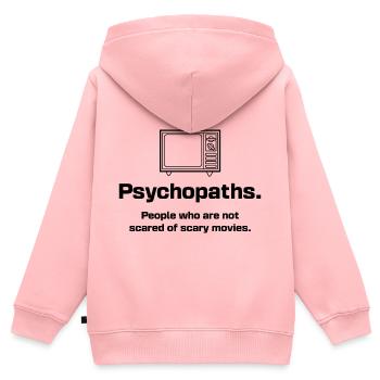 Films Déclaration de télévision Soirée cinéma en streaming - Sweat Premium à capuche zippé enfant bio - rose - Dos - AI Model Kid Female (0cm)