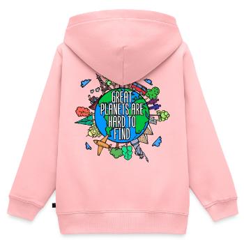 Tree Earth Planet Statement Nature Conservation Nature - Kids Premium Organic Zip-up Hoodie - rose - Back - AI Model Kid Female (0cm)