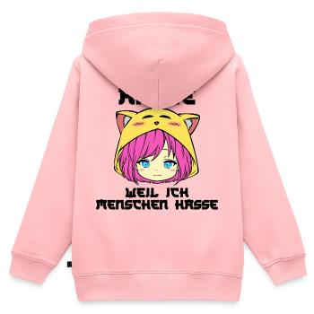 Japanisch Comic Manga Anime Zeichentrick Statement - Kinder Premium Organic Zip Hoodie - Rosa - Hinten - AI Model Kid Female (0cm)