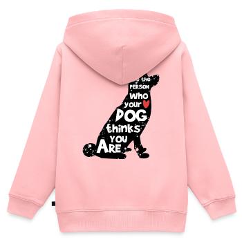 Hund Lieblingstier Statement Haustiere Kuscheltier - Kinder Premium Organic Zip Hoodie - Rosa - Hinten - AI Model Kid Female (0cm)