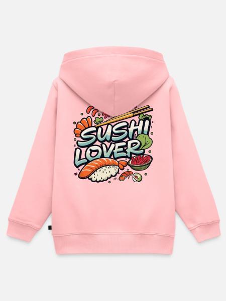 Sushi Lover - Kinder Premium Organic Zip Hoodie - Rosa