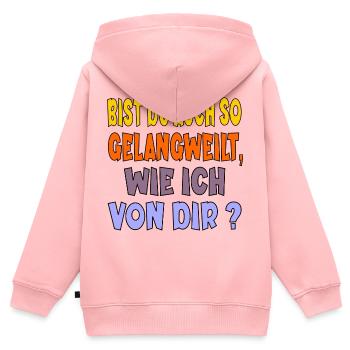 LANGEWEILE - Kinder Premium Organic Zip Hoodie - Rosa - Hinten - AI Model Kid Female (0cm)