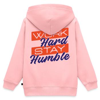 Déclaration d’un collègue de travail Réussite professionnelle Carrière - Sweat Premium à capuche zippé enfant bio - rose - Dos - AI Model Kid Female (0cm)