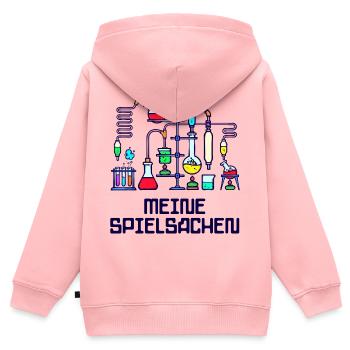 Beruf Wissenschafter Statement Workaholic Karriere - Kinder Premium Organic Zip Hoodie - Rosa - Hinten - AI Model Kid Female (0cm)