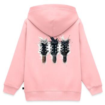 Guitar Head Trio & Splash T-Shirt - Kinder Premium Organic Zip Hoodie - Rosa - Hinten - AI Model Kid Female (0cm)